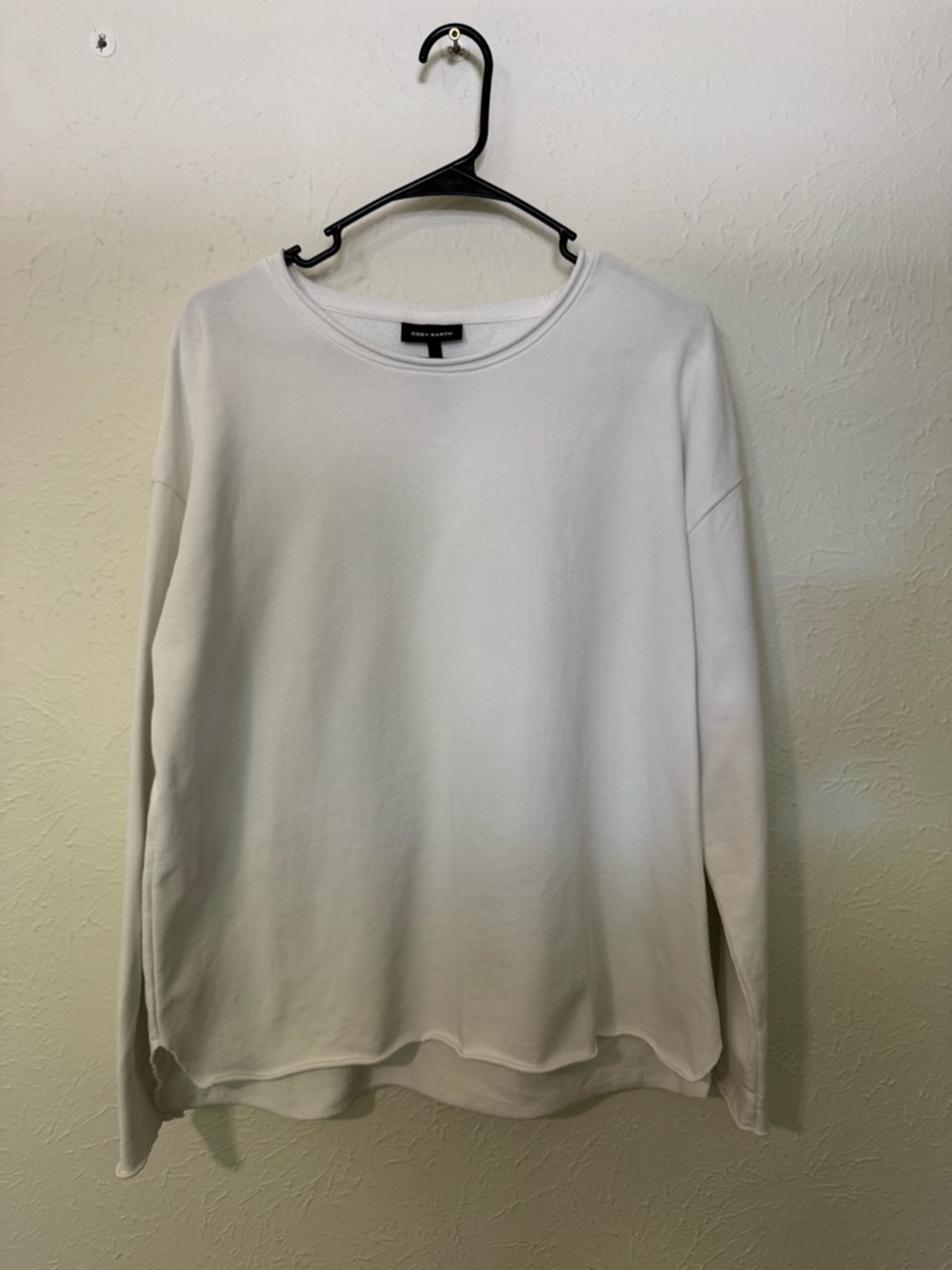 Cozy Earth Chelsea Pullover Sweatshirt French Terry organic White Size L